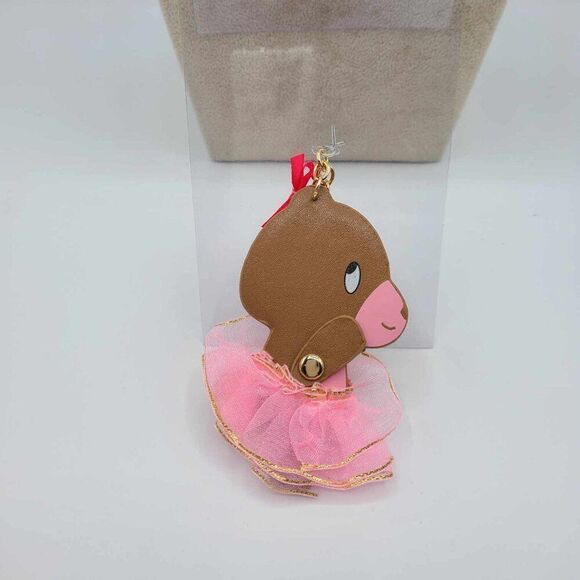 Betsey Johnson Glitter Pink Tutu Bear Key Fob and Handbag Charm NEW! - Picture 3 of 7